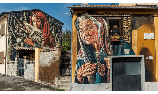 Paese delle Fiabe: i murales delle fiabe di Sant'Angelo di Roccalvecce