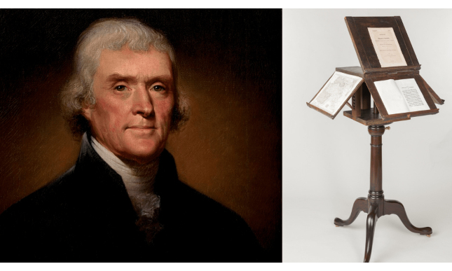 Gli antenati dell'e-reader: dal leggio multiplo di Jefferson alla ruota dei libri