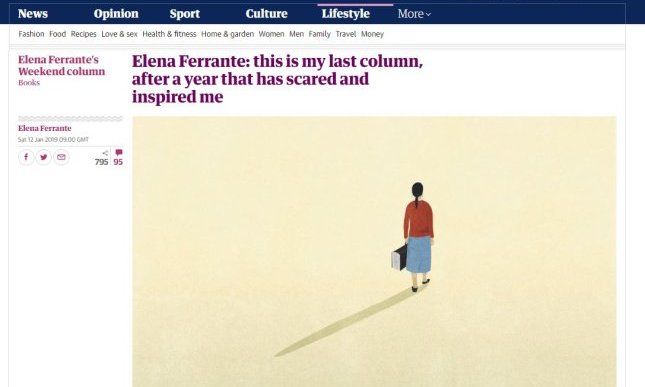 Elena Ferrante lascia il The Guardian: ultimo articolo per la scrittrice